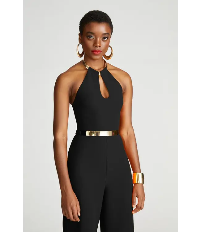 Halston Oki Jumpsuit In Stretch Crepe