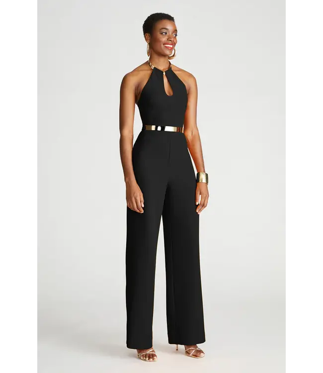 Halston Oki Jumpsuit In Stretch Crepe