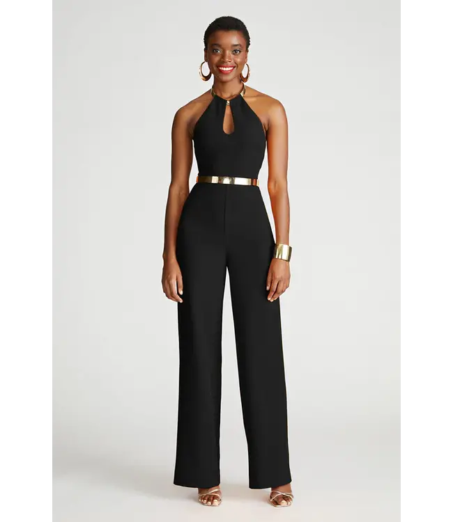 Halston Oki Jumpsuit In Stretch Crepe