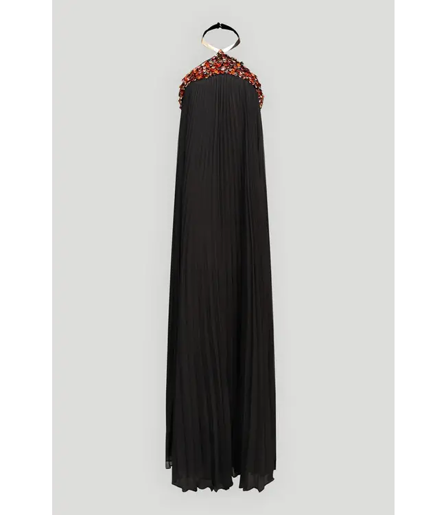 Halston Pythia Gown In Pleated Chiffon