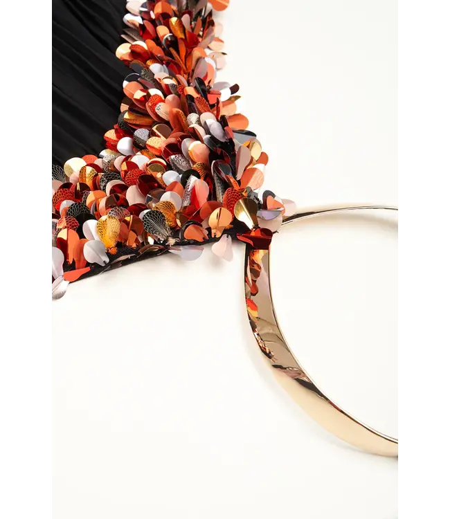 Halston Pythia Gown In Pleated Chiffon