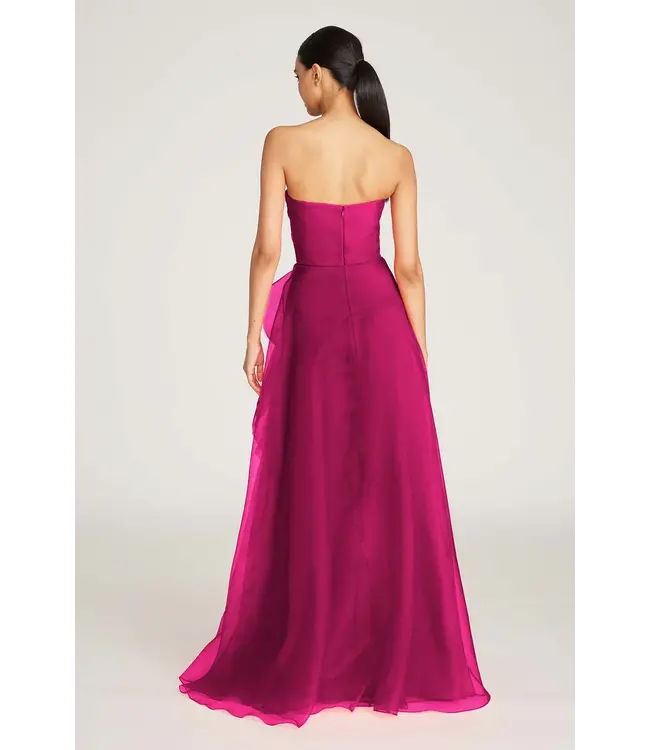 Theia Teresa Strapless Draped Gown