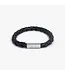 TATEOSSIAN Maxi Pop Pelle Navy Blue Leather Bracelet in Rhodium Silver