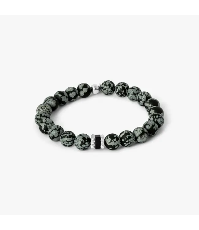 TATEOSSIAN Giza Beaded Bracelet In Black Snowflake Obsidian