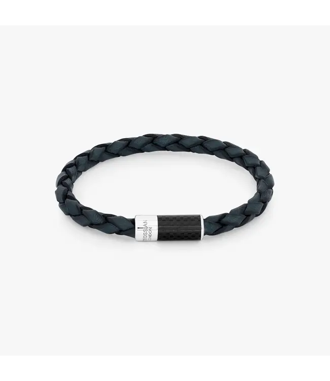 TATEOSSIAN Carbon Pop Leather Bracelet In Blue