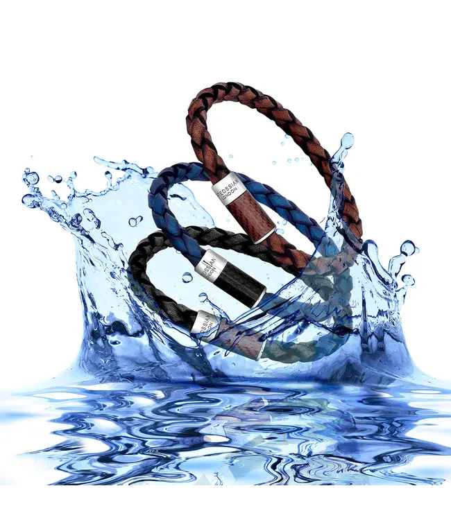 TATEOSSIAN Bracelet carbone pop avec cuir marron et alutex marron