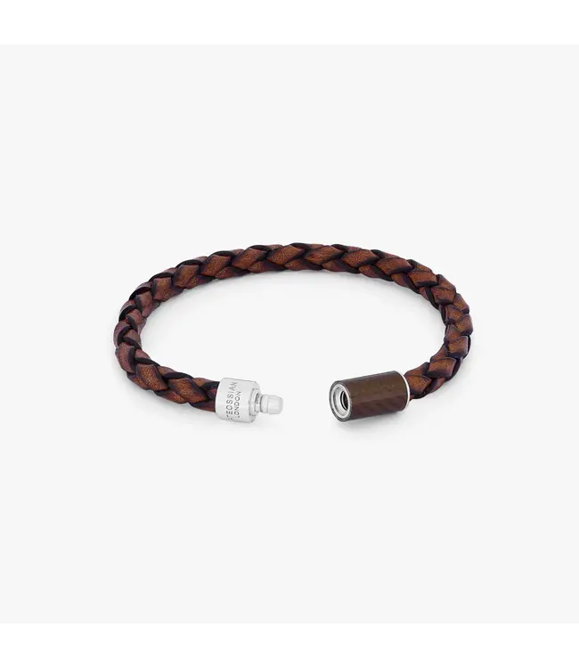 TATEOSSIAN Bracelet carbone pop avec cuir marron et alutex marron