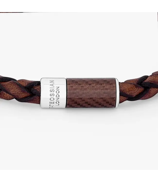 TATEOSSIAN Bracelet carbone pop avec cuir marron et alutex marron