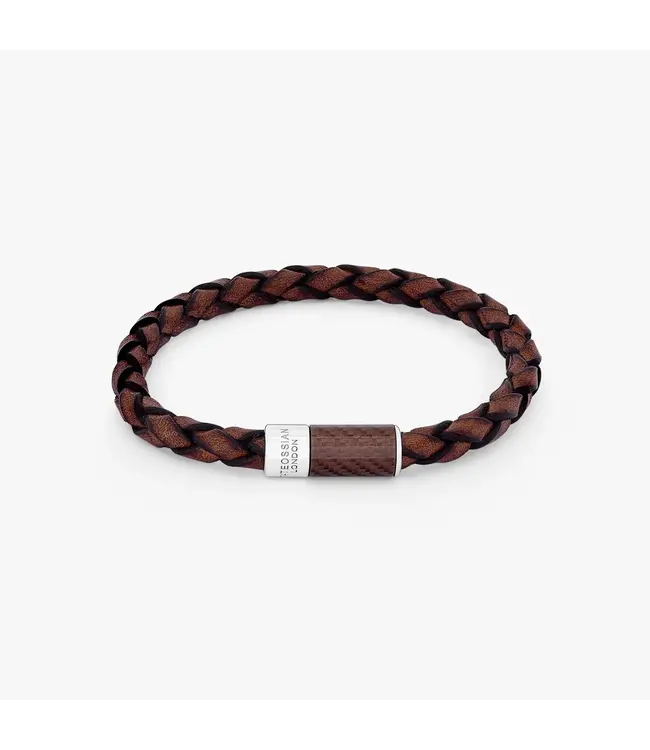 TATEOSSIAN Bracelet carbone pop avec cuir marron et alutex marron