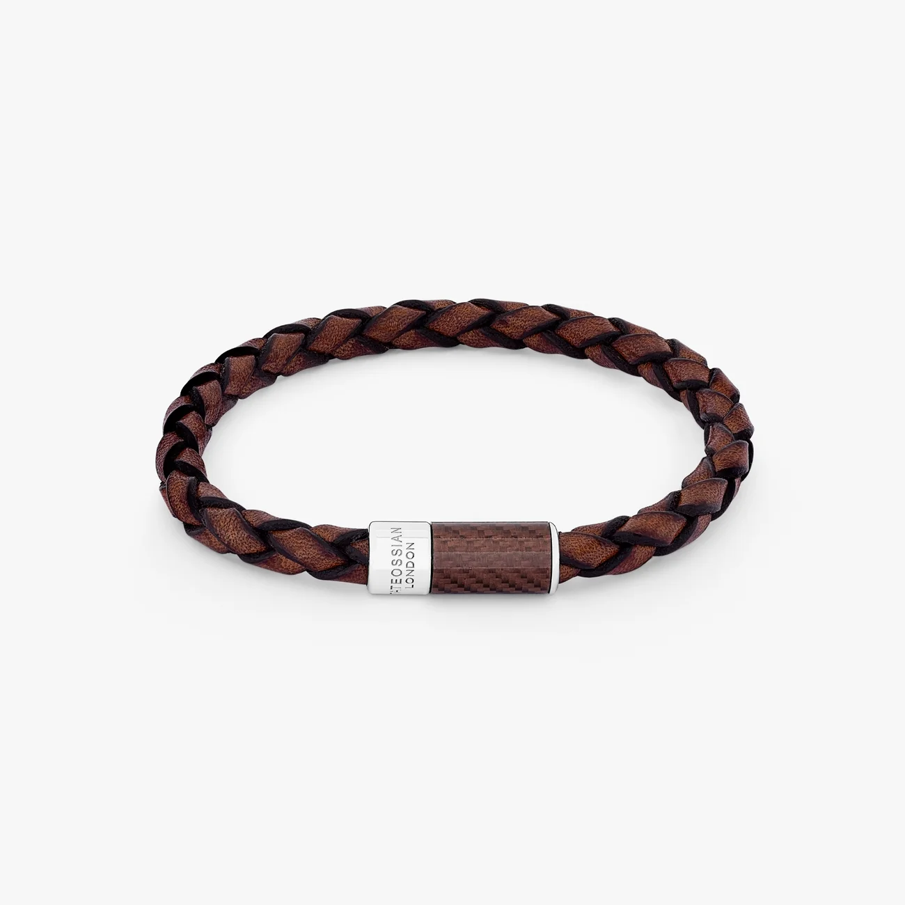 Carbon Pop bracelet with brown leather and brown alutex