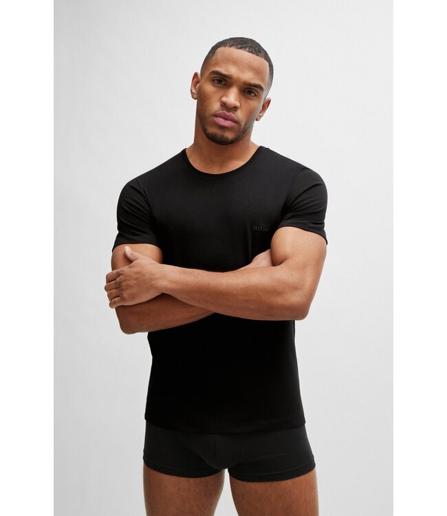 BOSS 3-Pack of Logo Embroidered T-Shirts in Cotton