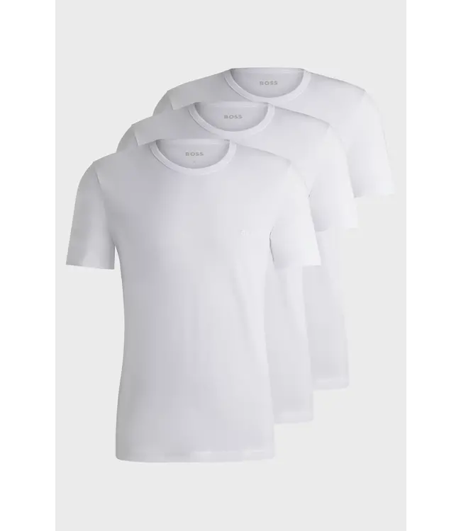 BOSS 3-Pack of Logo Embroidered T-Shirts in Cotton