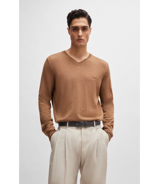 BOSS Ceinture en cuir italien avec quincaillerie en bronze poli