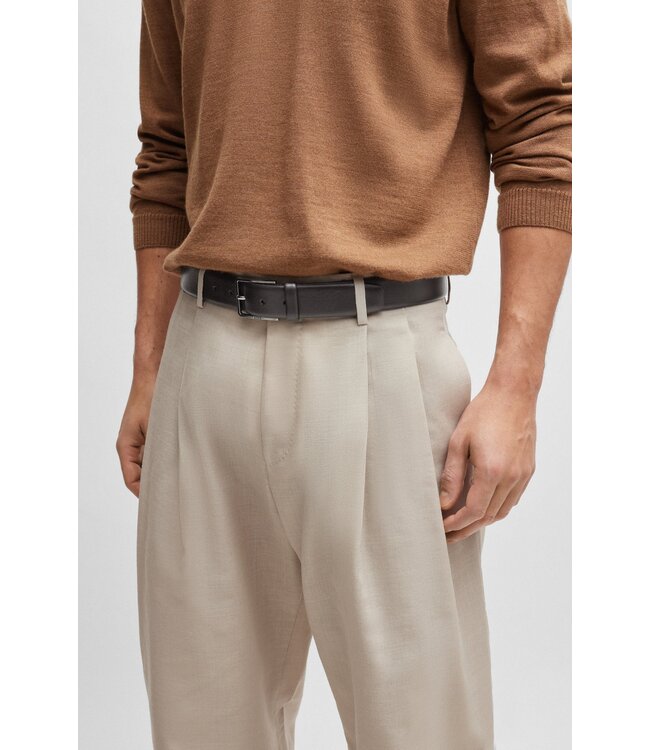 BOSS Ceinture en cuir italien avec quincaillerie en bronze poli