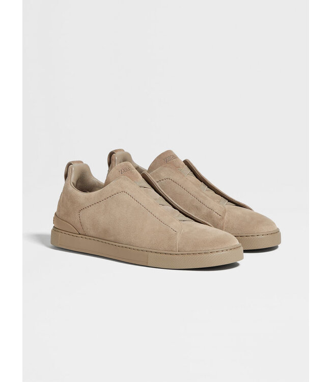 ZEGNA Light Taupe Suede Triple Stitch™ Sneakers