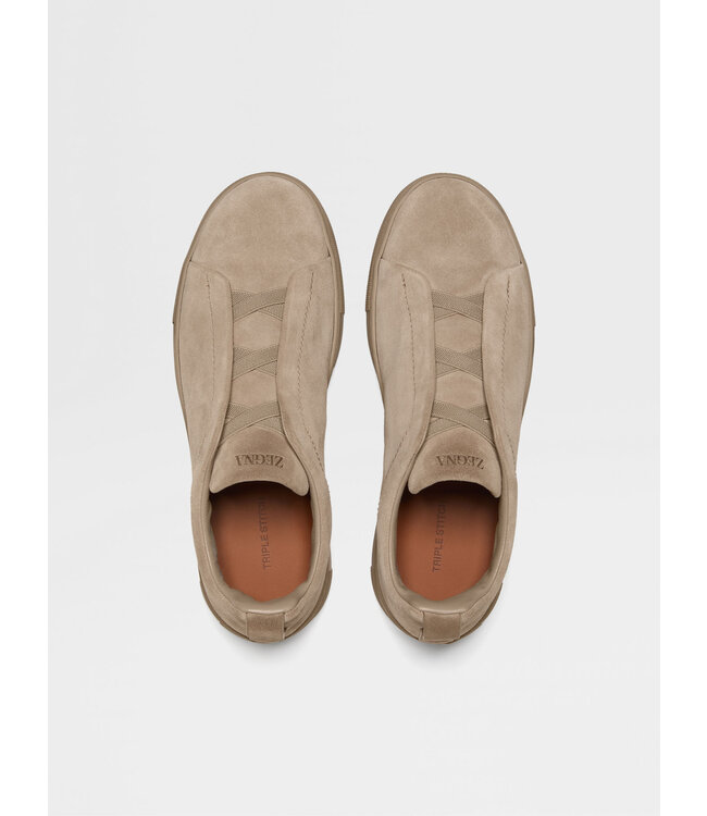 ZEGNA Light Taupe Suede Triple Stitch™ Sneakers