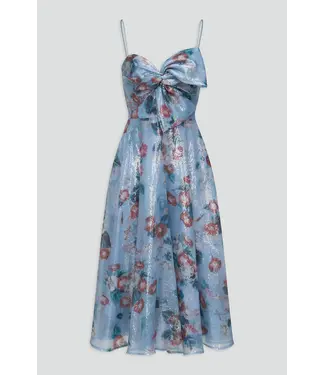 Theia Robe drapée avec nœud Paisley