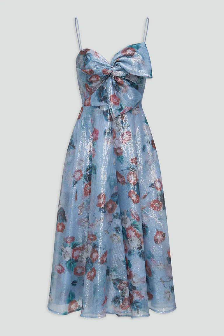 Paisley Bow Drape Dress