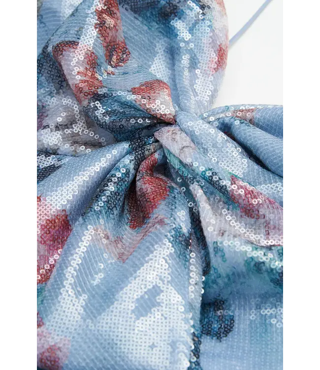 Theia Robe drapée avec nœud Paisley