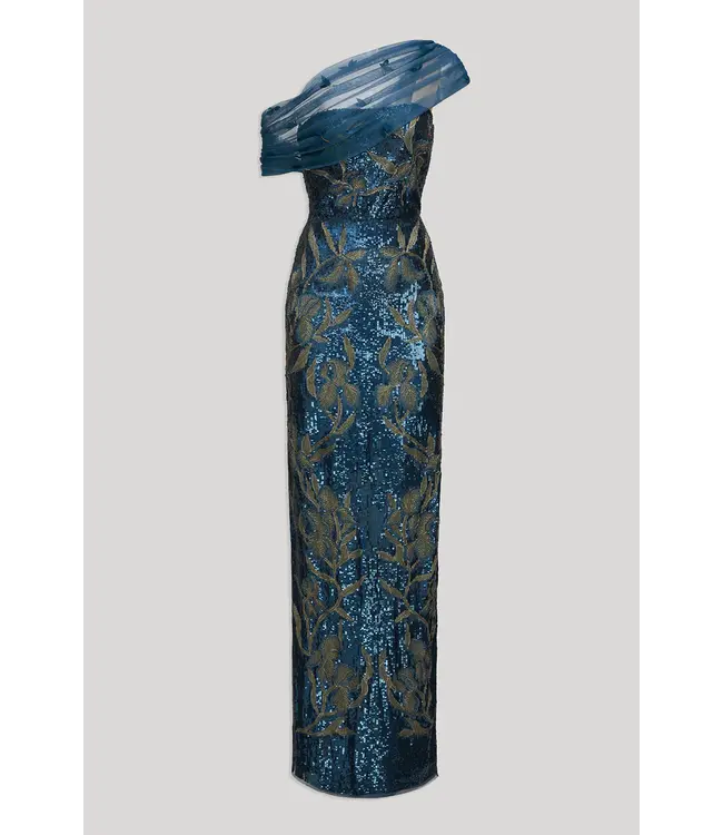 Theia Robe asymétrique perlée Jude