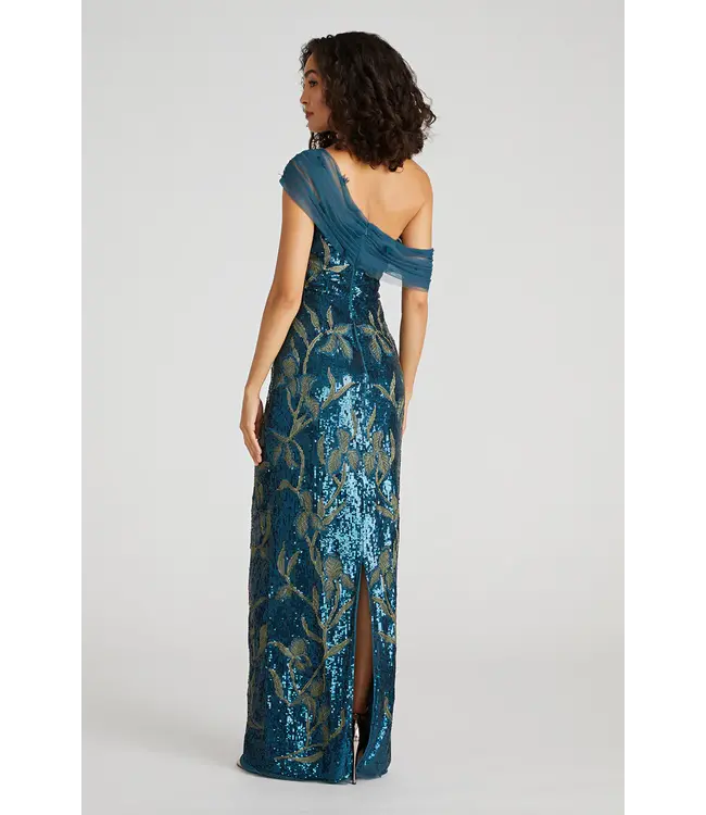 Theia Robe asymétrique perlée Jude