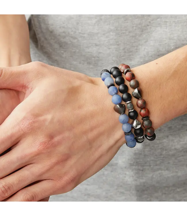 TATEOSSIAN Nugget Bracelet with Frosted Aventurine and Black Rhodium Plated Sterling Silver