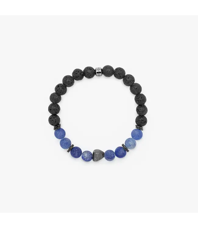 TATEOSSIAN Nugget Bracelet with Frosted Aventurine and Black Rhodium Plated Sterling Silver