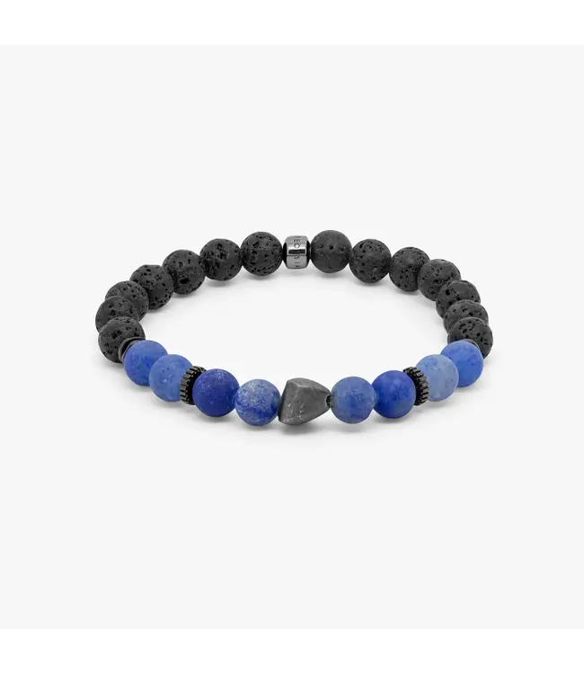 TATEOSSIAN Bracelet pépite avec aventurine givrée et argent sterling plaqué rhodium noir