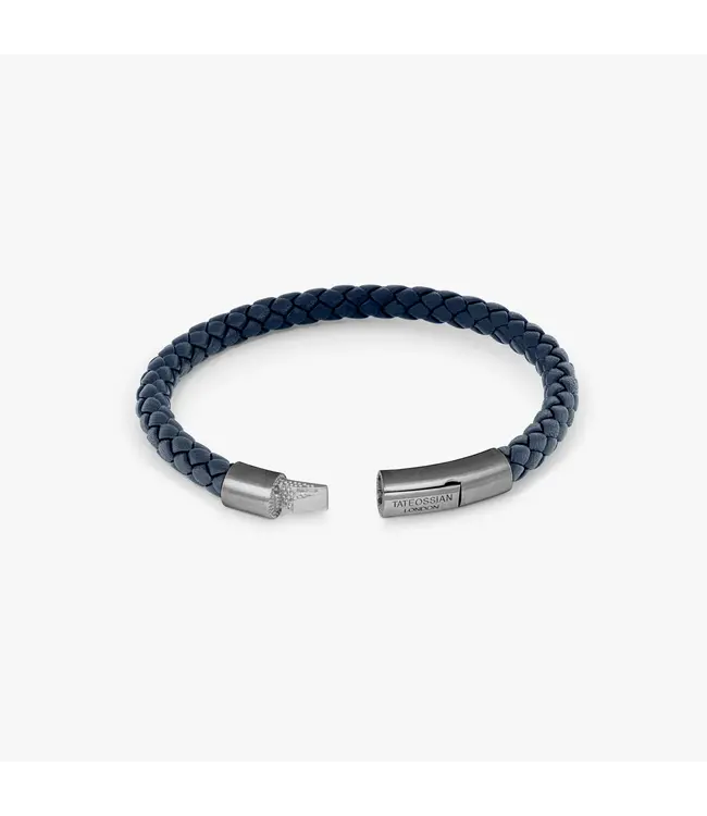 TATEOSSIAN Charles Leather Bracelet In Navy