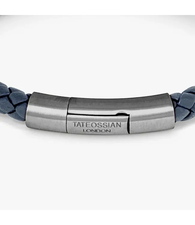 TATEOSSIAN Bracelet en cuir Charles en bleu marine