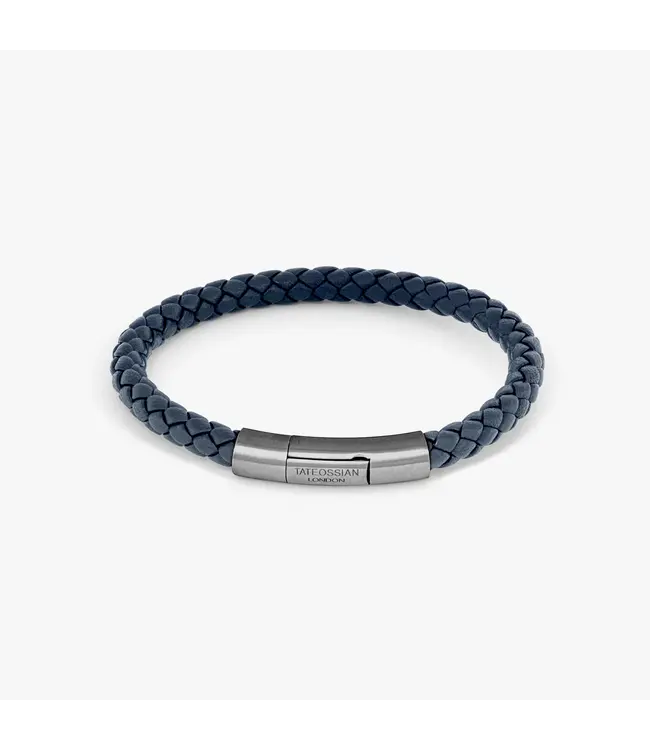 TATEOSSIAN Bracelet en cuir Charles en bleu marine