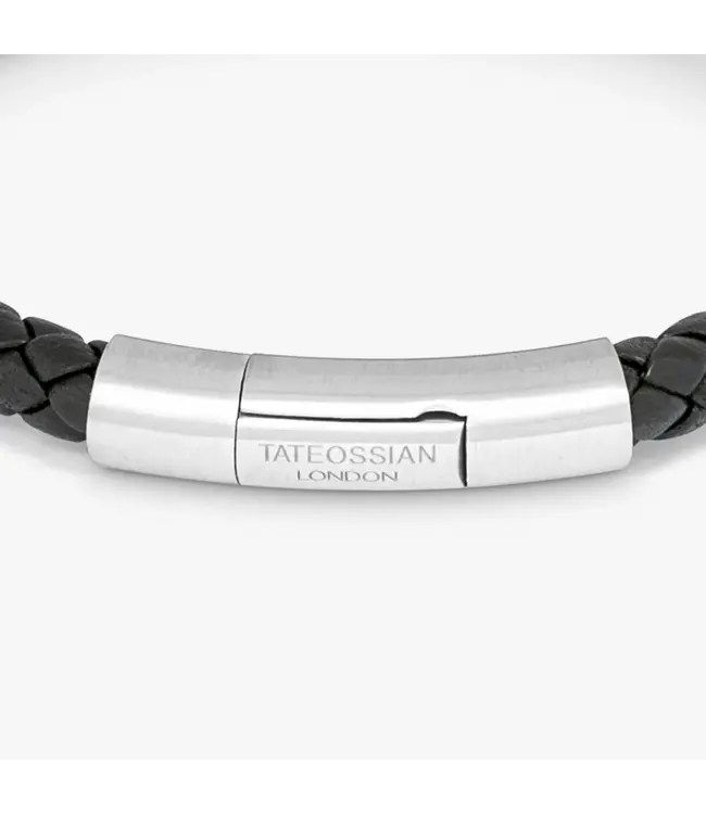 TATEOSSIAN Bracelet en cuir Charles noir