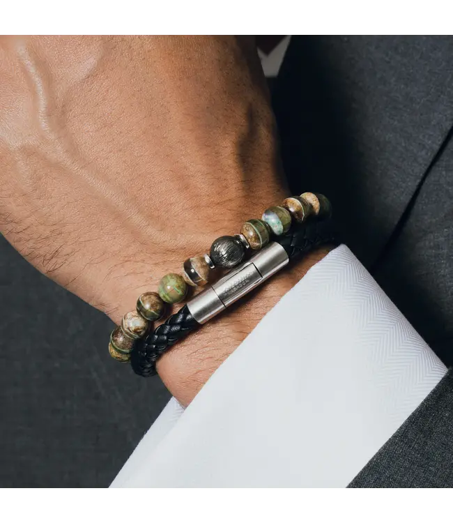 TATEOSSIAN Charles Leather Bracelet In Black