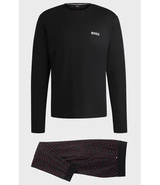 BOSS Pyjama en coton interlock avec détails de signature