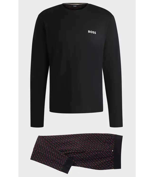 BOSS Interlock-Cotton Pyjamas with Signature Details