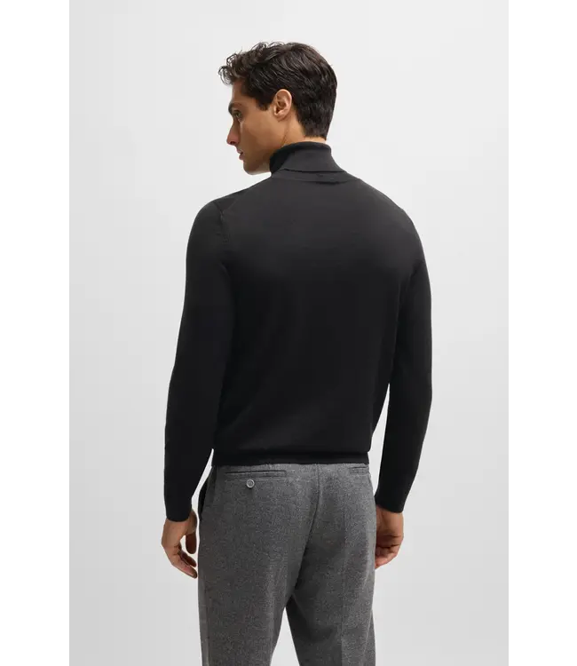 BOSS Pull Slim-Fit Rollneck en laine