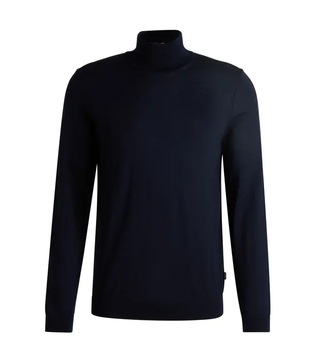 BOSS Pull Slim-Fit Rollneck en laine