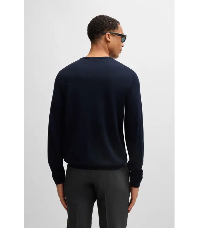BOSS Slim-Fit Sweater in Virgin Wool with Crew Neckline