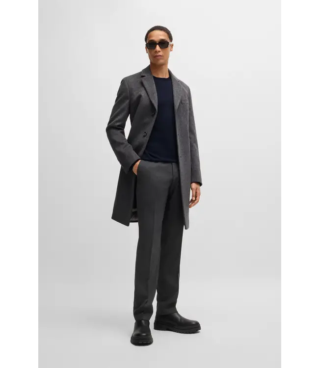 BOSS Pull slim en laine vierge avec encolure ras du cou