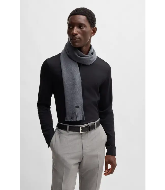BOSS Raschel-Knit Scarf in Responsible Virgin Wool