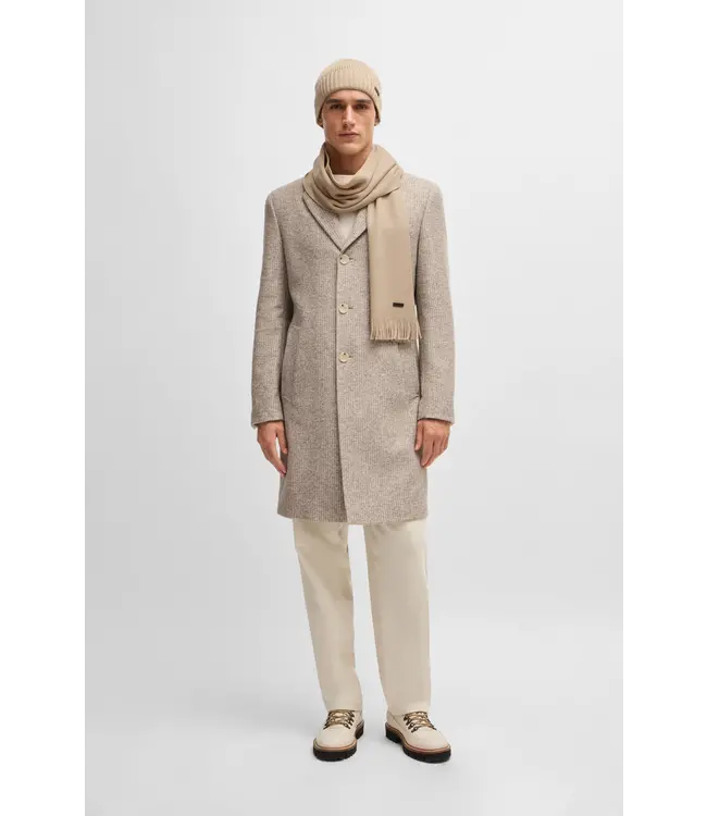 BOSS Raschel-Knit Scarf in Responsible Virgin Wool