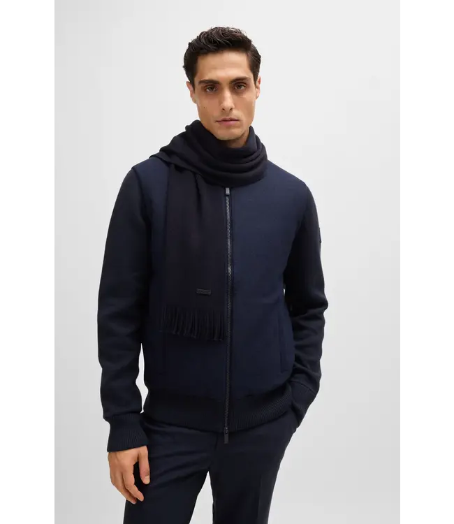 BOSS Écharpe tricotée en laine vierge responsable