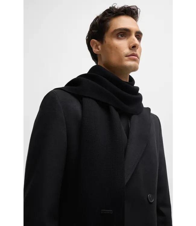 BOSS Raschel-Knit Scarf in Responsible Virgin Wool