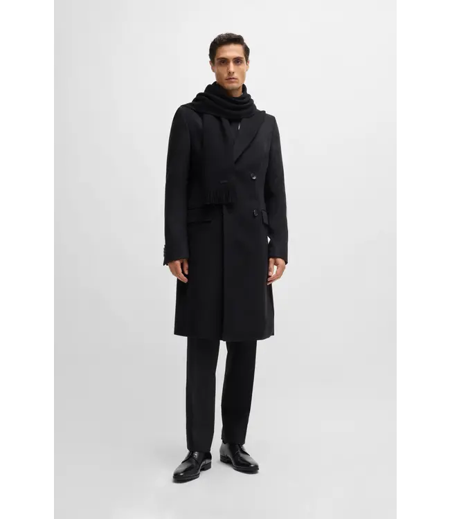 BOSS Écharpe tricotée en laine vierge responsable