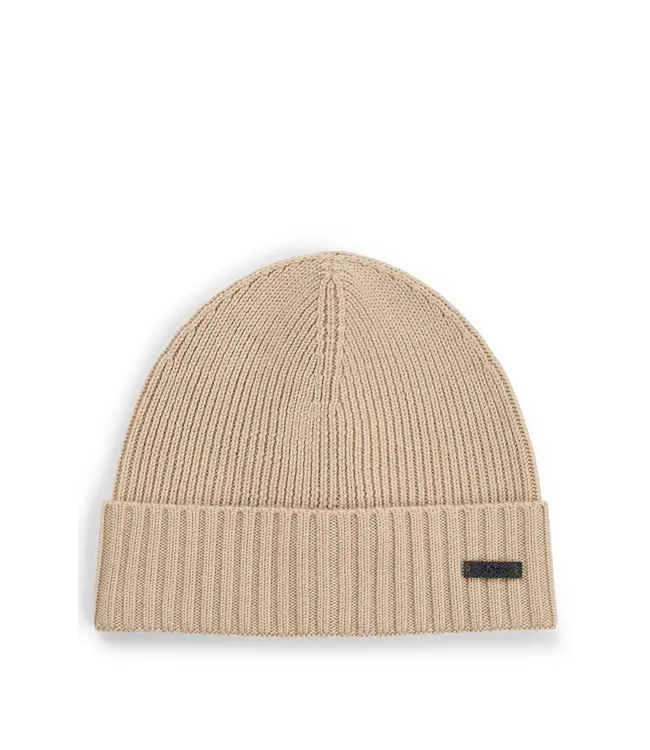 BOSS Bonnet côtelé en laine vierge