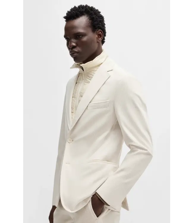 BOSS Veste cintrée en velours côtelé extensible performance