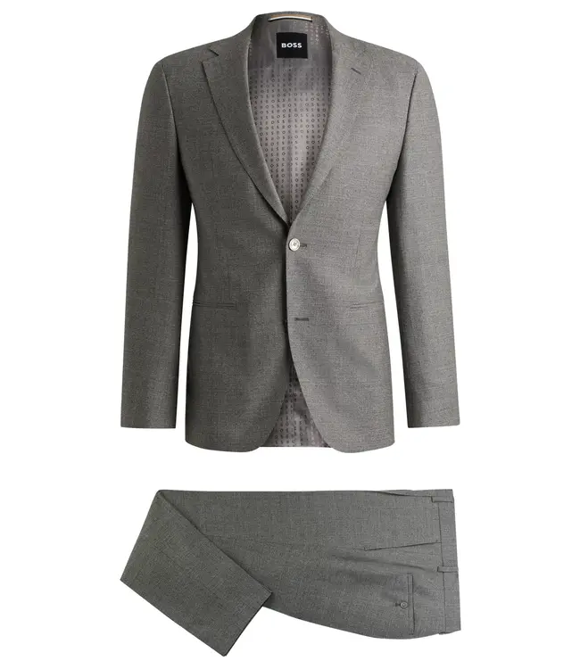 BOSS Slim-Fit Suit in Micro-Patterned Stretch Wool