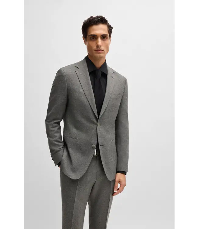 BOSS Slim-Fit Suit in Micro-Patterned Stretch Wool