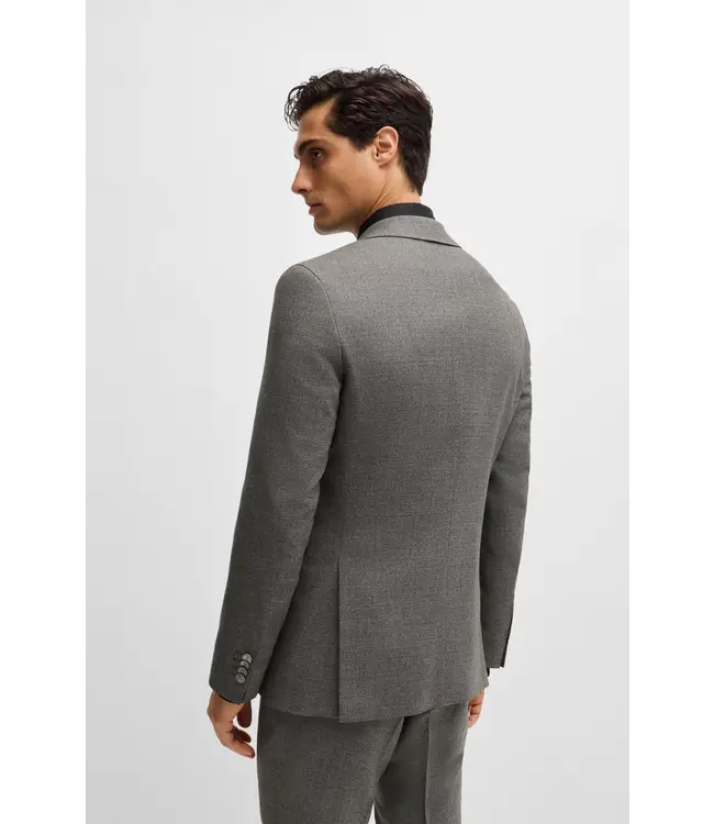 BOSS Costume slim en laine stretch à micro-motifs
