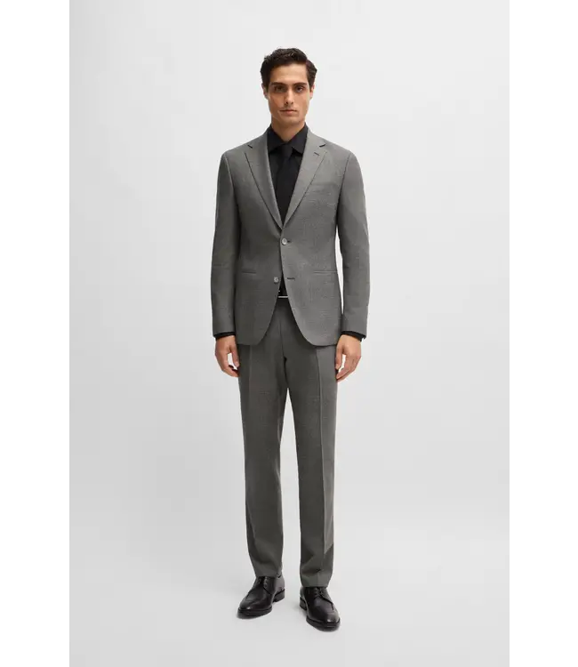 BOSS Costume slim en laine stretch à micro-motifs